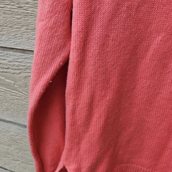 Gap coral pink turtleneck cowl wool blend sweater XL - Picture 7 of 8